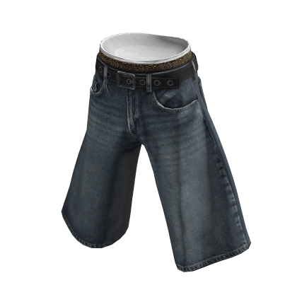 💗Y2K LOOSE BERMUDA SHORTS IN DENIM_DARK BLUE thumbnail