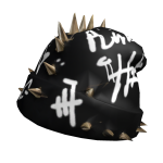 black punk scribbled spiky grunge beanie y2k emo