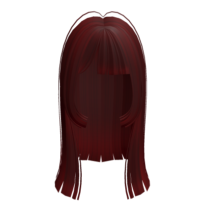 y2k long straight dark red hair
