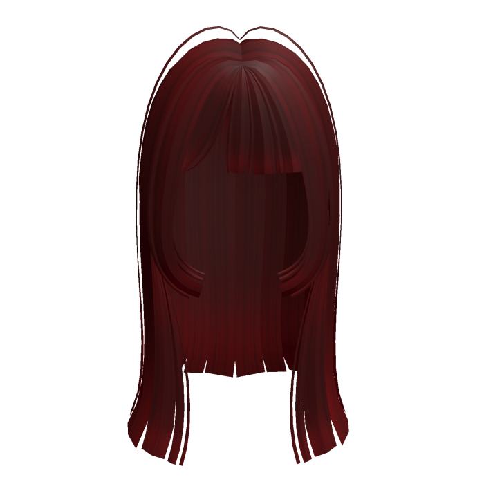 y2k long straight dark red hair