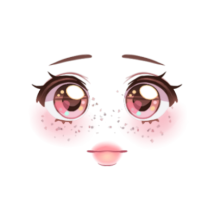 Anime Face - Decal - Cute Freckles Roblox decal