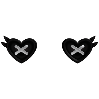 black and white heart button eyes with lashes