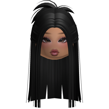 Y2K Pretty Hair w/ Makeup (Black) Roblox item