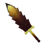 Flaming Gold Jagged Dragon Sword