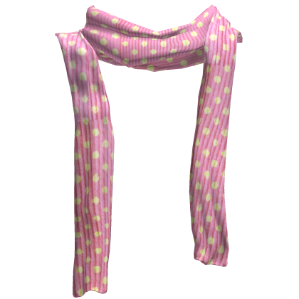 ♡ harajuku pink yellow polka dot long scarf 1.0 