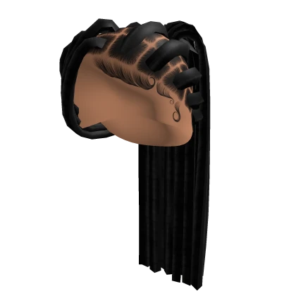 Roblox hair preview for Cornrows Braided Ponytail [Black]