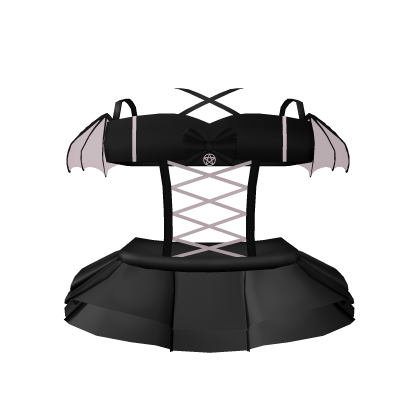 cute black and pink emo goth bat pentacle dress Roblox item