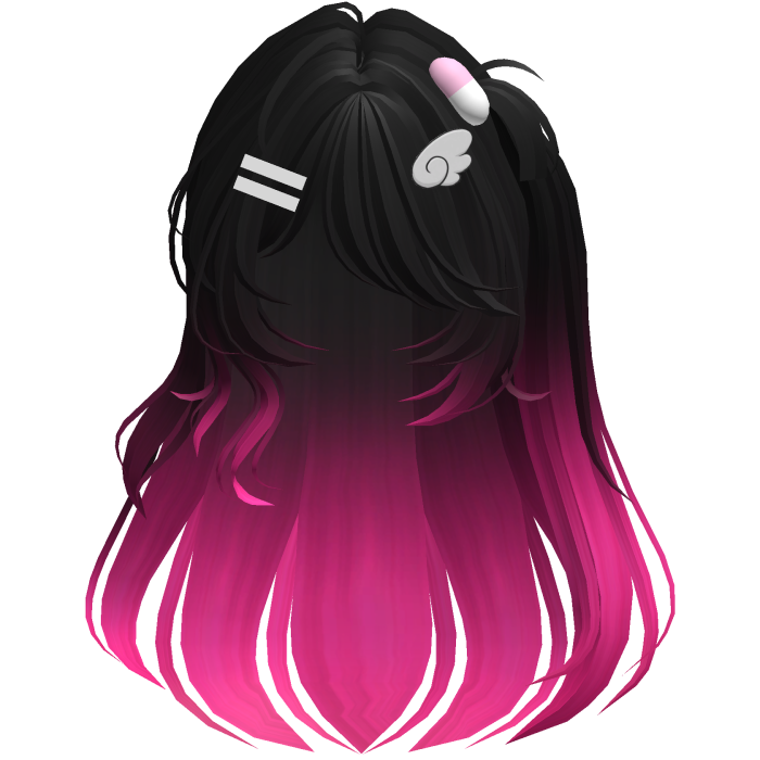 cute Black and pink Hair emo cute anime y2k