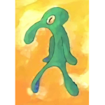 Funny Squidward painting that doesn’t go In trash