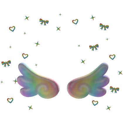 Rainbow Angel Wings and Cute Bows Aura Roblox item