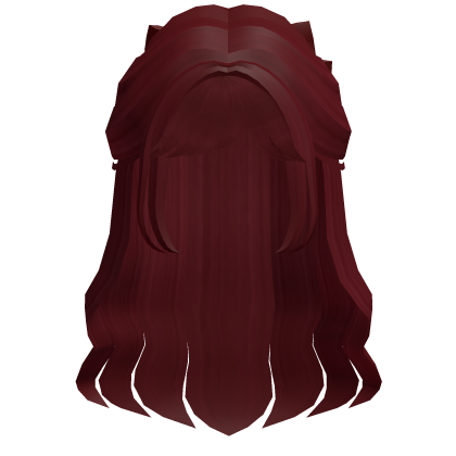 Flowy Half up Hair w/ red bow (Red) Roblox item