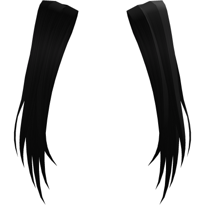 ♡ Cat Ear Pigtails Hair Extensions ♡ Re-L Black Roblox item