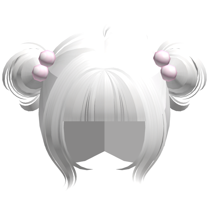 ♡ kawaii messy bun white hair w pink clips