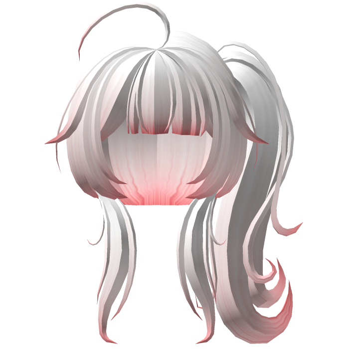 cute curly anime moe faded white one side pigtail 