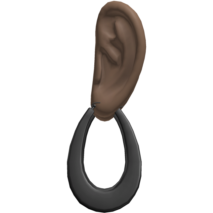 Black 2000s Teardrop Earrings Ears