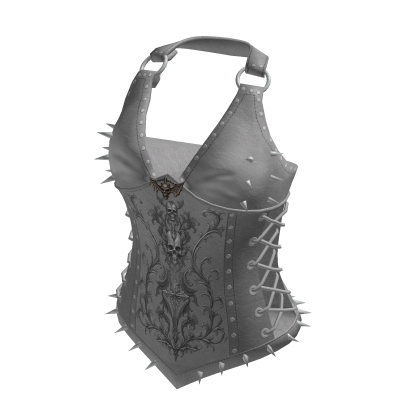 Spiked Ring Strap Corset Top (Grey)
