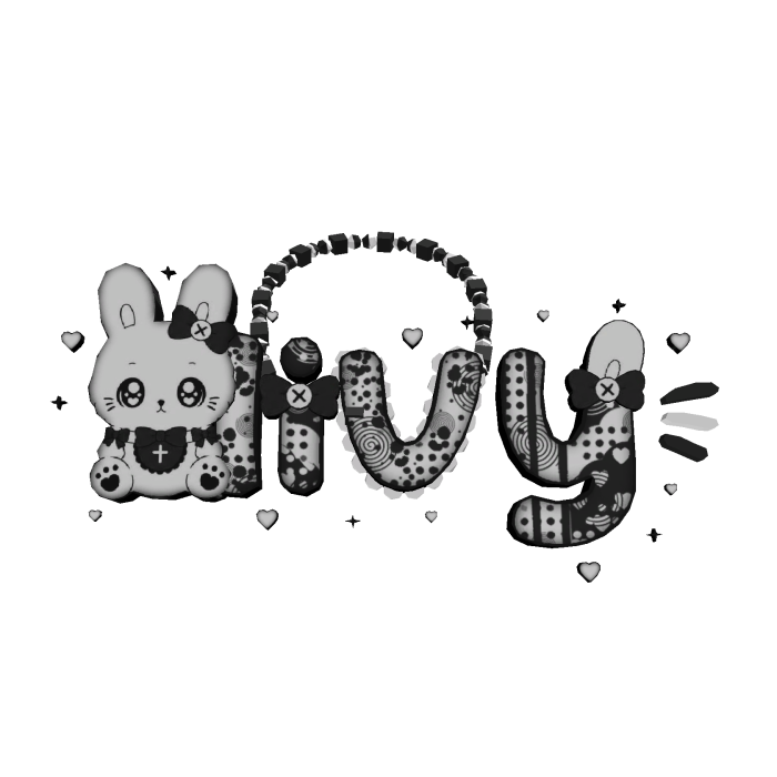 livy bunny black and white