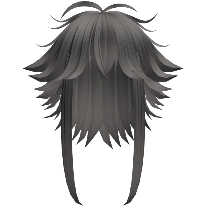 messy cute hair with tufts in grey