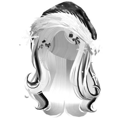 Shy Gentle Swirls w/Santa Hat (White&Black)