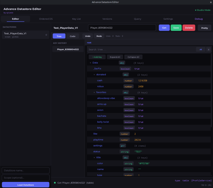Advance Datastore Editor preview 1