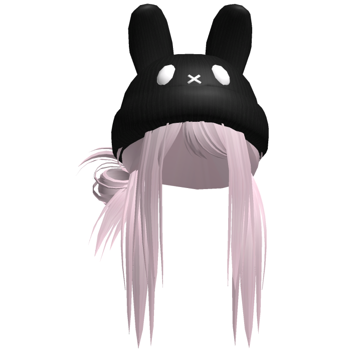 Moe Messy Girl Hair W/ Bunny Hat  Pink V2