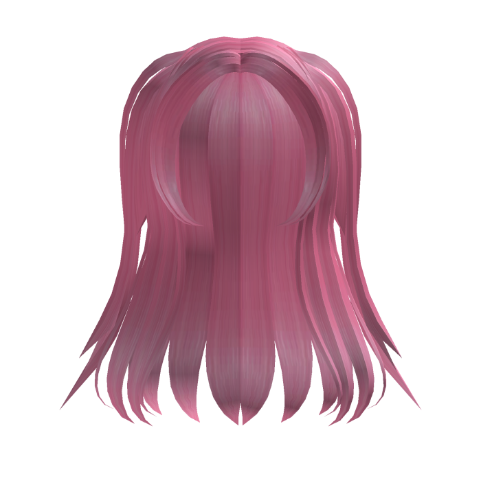 Long Straight Layered Hair in Pink