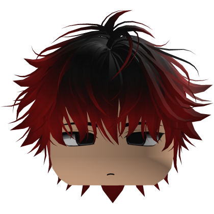 Cute Y2K emo black red hair