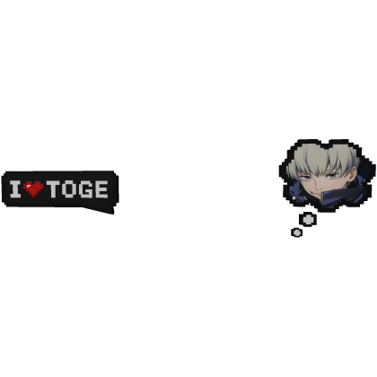 Toge Inumaki JJK | I Love Text + Thinking Bubble