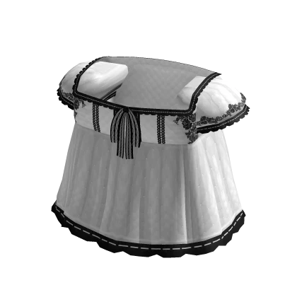 Cute Lace Babydoll Ribbon Dress in White & Black | Roblox Item