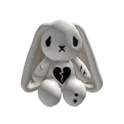 White Depression Rabbit Plush [Back] Roblox item
