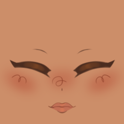 Cute Face w/ Blush | Skintone #4 Roblox decal