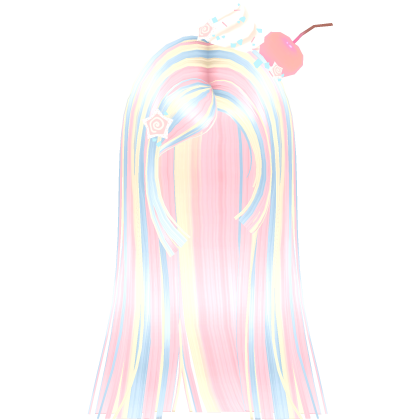 Glowy Cherry Cream Long Hime Cut (Confetti) Roblox item