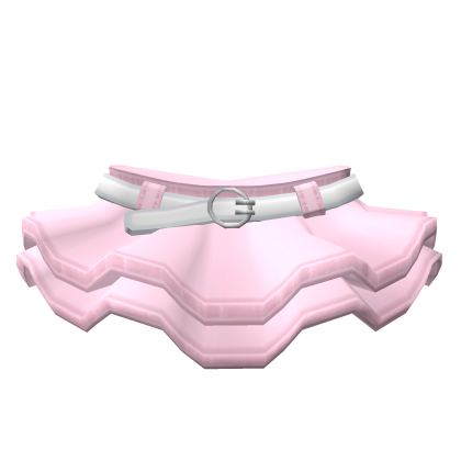 💟3.0 Cute ruffled pink skirt with white strap