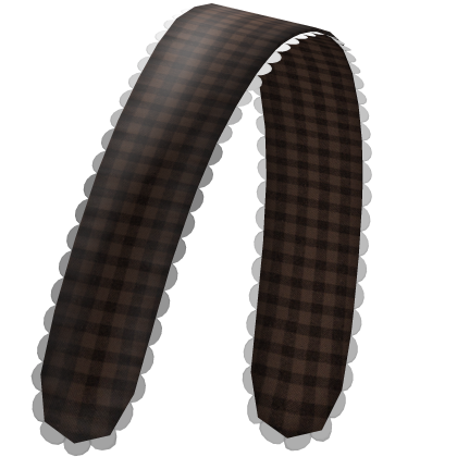 brown plaid ruffled cottage headband Roblox item