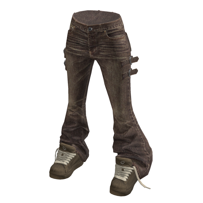 💗 Y2K Bootcut Jeans w/ High-Tops _ Brown