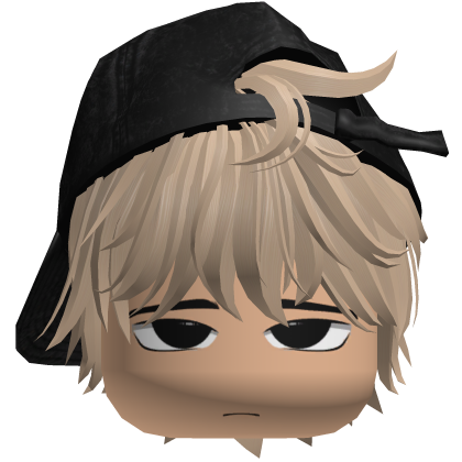 Blonde Messy Emo Hair w Y2K Cap Cute Boy Face thumbnail
