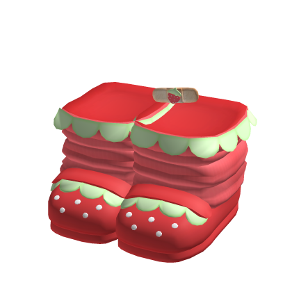 Cute Red Strawberry Schoolgirl Shoes