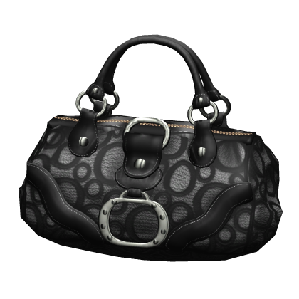 2000s Vintage Luxury Designer "O" Purse (Black)