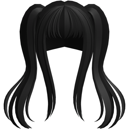 🐾 big long wispy anime pigtails moe black