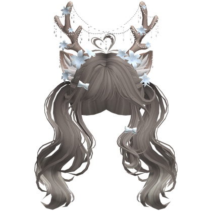 Ethereal Christmas Fairy Fawn Pigtails w/ Antlers