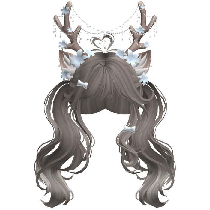 Ethereal Christmas Fairy Fawn Pigtails w/ Antlers