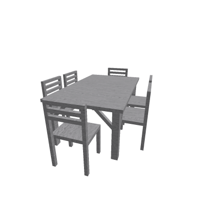 White wooden Table and Chairs set