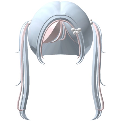 ♡︎ ꒰ kawaii bobble pigtails in baby blue & pink ა Roblox item