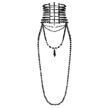 Couture Necklace Choker Black Silver
