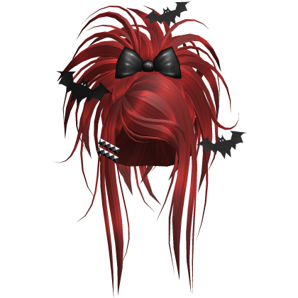 Gothic Bat Spiky Updo W/ Bow In Red Roblox item