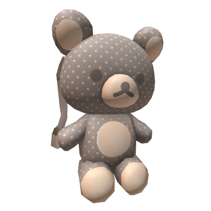 3.0 kawaii teddy bear backpack in brown dots ♡ Roblox item