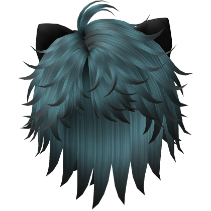 Boy Cat Hair Teal & Black Striped Halloween Roblox item