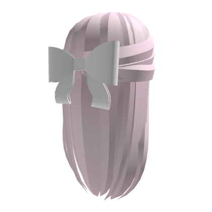 Cute Wispy Hair w/ Bow (Pink) Roblox item