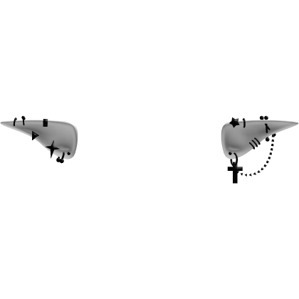 White Emo Elf Ears /w Black Piercings Roblox item