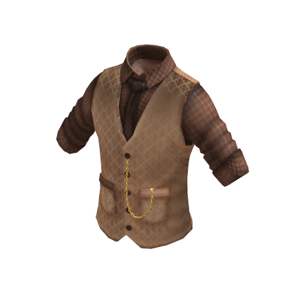 Waistcoat | Rolled up Shirt | Brown & Beige